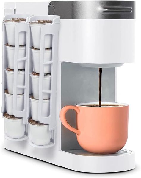 K Cup Coffee Pod Holder for K-cup Coffee, Side Mount Storage Organizer, Perfect for Small Counters ( White, 2 Pack for 10 K Cups) Coffee Pod Dispenser, K Cup Storage, K Cup Coffee Maker, Pod Storage, K Cup Holders, Coffee Pod Storage, Nespresso Pods, Coffee Pod Holder, Church Office