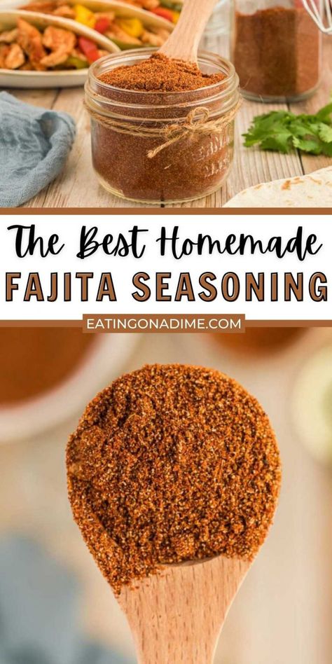 Quick and Simple Fajita Seasoning Recipe - Homemade Fajita Seasoning Diy Marinade, Burrito Seasoning Recipe, Chicken Fajitas Seasoning, Mexican Recipes Easy, Homemade Fajitas, Mccormick Spice, Chili Seasoning Recipe, Easy Homemade Chili, Fajita Seasoning Recipe