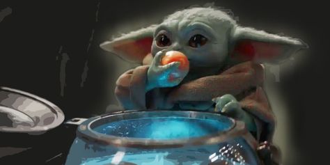 Grogu Eating, The Mandolarian, Star Wars Drinks, Yoda Pictures, Carrie Fisher Star Wars, The Mandalorian Grogu, Mandalorian Grogu, Unanswered Questions, Sci Fi Comics