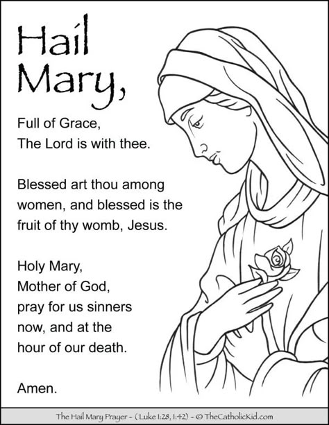 You searched for hail mary - The Catholic Kid - Catholic Coloring Pages and Games for Children Catholic Coloring Pages, Hail Mary Prayer, Our Father Prayer, Catholic Beliefs, Apostles Creed, Prayers For Children, Faith Formation, Catholic Kids, Good Prayers