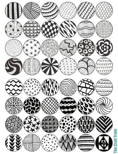 Patterns For Doodling, Dna Strand Drawing, Round Zentangle Patterns, Circle Zentangle Patterns, Zentangle Circles, Circular Pattern Design, Spiral Design Art, Doodles Borders, Colouring Patterns