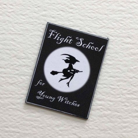 Witch Flying School Sign, Flying Witch Silhouette, Witch Flying On Broom, Salem Broom Co Svg, Witch Flying On Broom Full Moon, Witch School, Miniature Ice Cream, Witch Signs, Miniature Sign