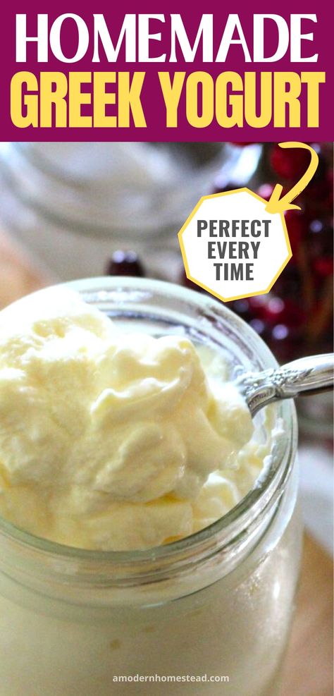 Make Greek Yogurt At Home, Yogurt Homemade, Homemade Yogurt Recipes, Diy Yogurt, Healthy Summer Drinks, Dairy Snacks, Make Greek Yogurt, Homemade Greek Yogurt, Making Yogurt