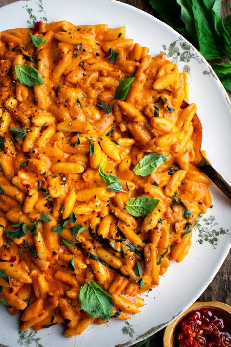 Cavatelli Recipe, Spicy Bowl, Cavatelli Pasta, The Original Dish, Chili Pasta, Bbq Sausage, Calabrian Chili, Food Savory, Recipes Appetizers And Snacks