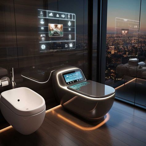 3+ Contemporary Toilet Design Trends Transforming Modern Bathrooms • 333+ Images • [ArtFacade] Smart Toilet Design, Master Toilet Design Modern, Luxury Toilet Design Modern, Contemporary Toilet Design, Unusual Toilets, Bathroom Laundry Rooms, Futuristic Bathroom, Toilet Design Modern, Bathroom Technology