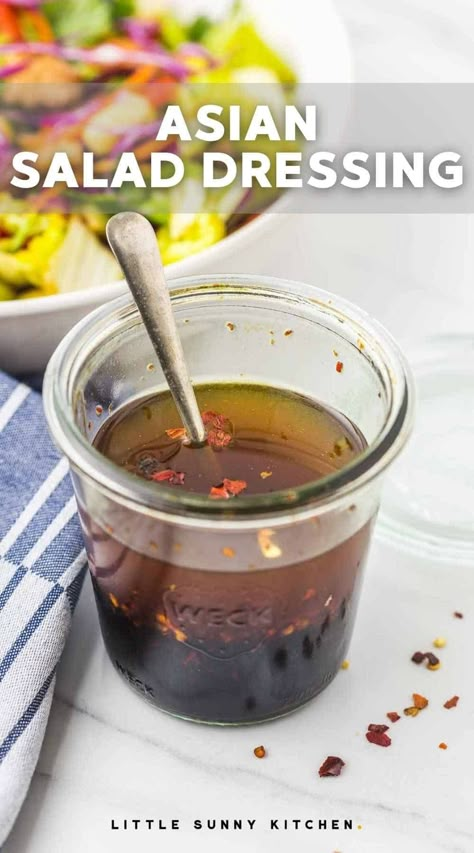 Chinese Salad Dressing, Easy Asian Salad, Ginger Asian, Sesame Vinaigrette, Chinese Salad, Delicious Sauces, Asian Salad Dressing, Asian Dressing, The Stay At Home Chef