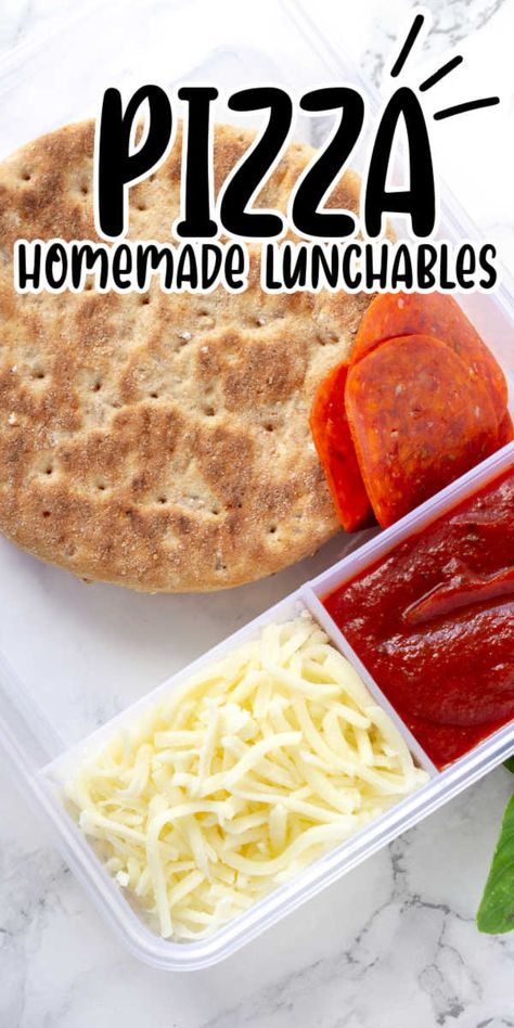 Diy Pizza Lunchables, Lunchables Pizza, Homemade Lunchables, Cold School Lunches, Lunch Kids, Easy Lunches For Kids, Kids Lunch Box Meals, Preschool Lunch, Lunch Ideas For Kids