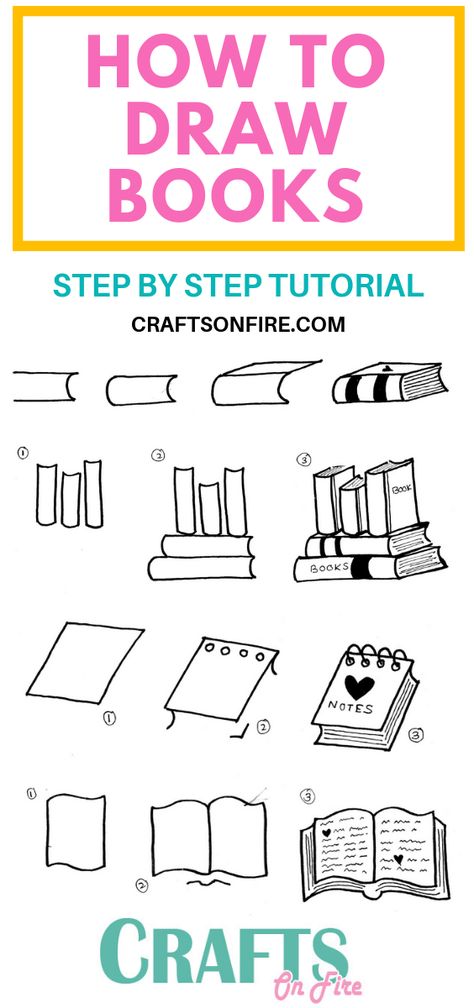 WOW! Don't these book doodles look amazing! Follow this simple and easy guide that will show you how to draw books #drawingtutorial #bulletjournal #doodles Draw A Book, How To Draw Books, Draw Books, Book Doodles, Doodle Art For Beginners, Drawing Books, Easy Books, Doodle Art Journals, Easy Doodle Art