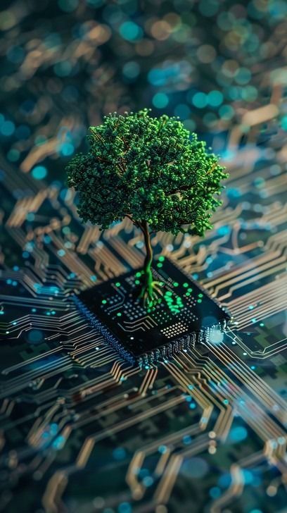 Nature And Technology Art, Tree Communication, Innovation Aesthetic, Ecology Aesthetic, Tree Energy, Technology Inspiration, Green Computing, Technology Devices, Nature Technology