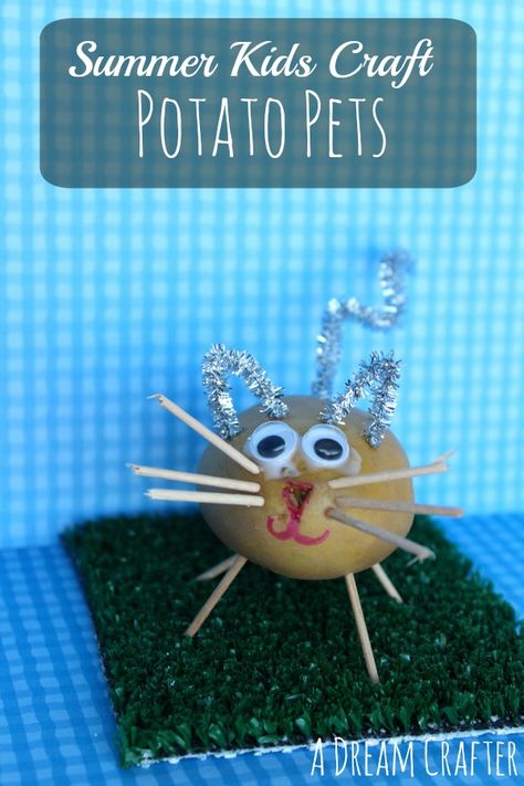 kids craft-potato pets Potato Animals Craft, Decorate Potato For School, Potato Decorating Ideas Kids, Potato Pet Craft Ideas, Potato Decorating Contest Ideas, Potato Crafts For Kids, Potato Decorations, Potato Olympics, Potato Craft