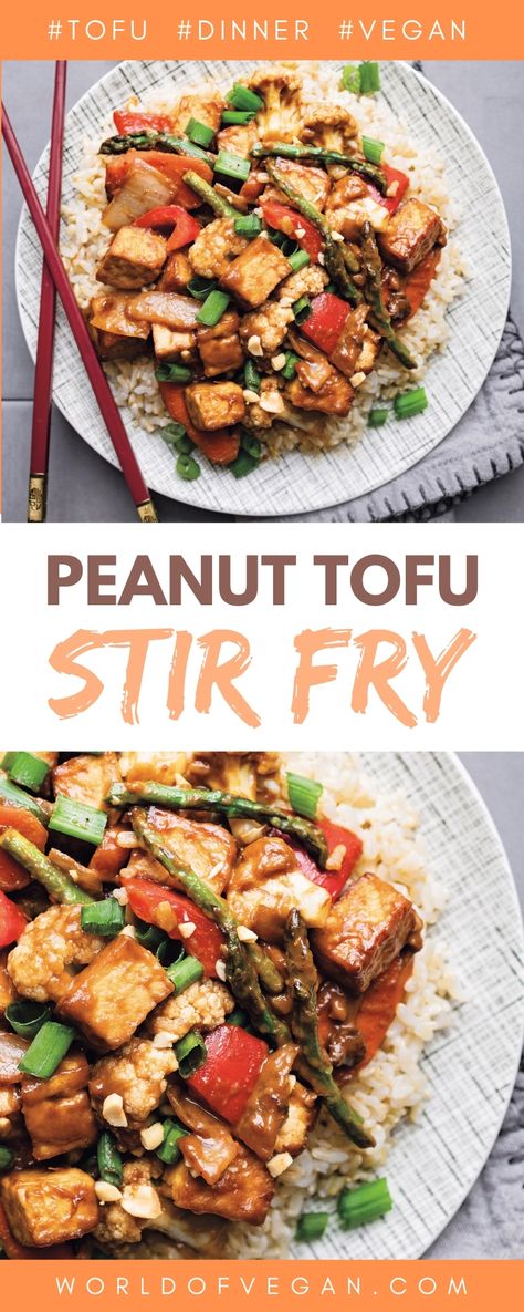 Tofu With Peanut Sauce Stir Fry, Tofu Peppers Stir Fry, Vegan Peanut Stir Fry, Marinated Tofu Stir Fry, Peanut Tofu Stir Fry, Peanut Butter Tofu Stir Fry, Asian Tofu Stir Fry, Tofu Peanut Sauce Stir Fry, Tofu Wok Recipes