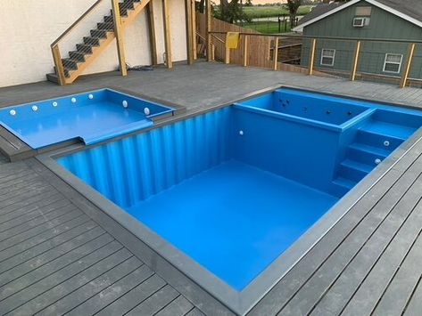 Trek Pools Mod Pool Ideas, Shipping Container Pools, Diy Pond Pool, Container Pool Ideas, Diy Backyard Pool, Container Pools, Mini Swimming Pool, Swimming Pool Kits, Inground Pool Designs