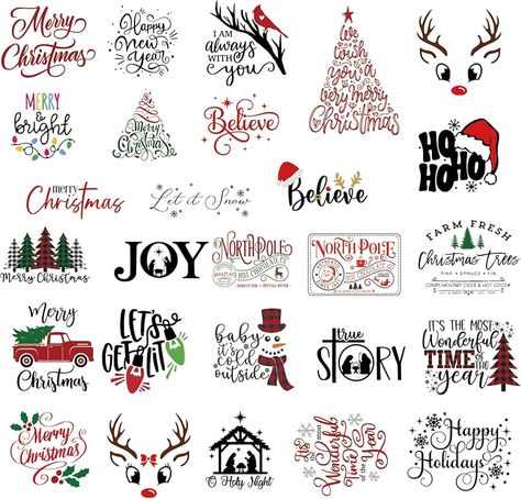 Amazon.com: 27 Pieces Christmas Word Stickers for Crafts Vinyl Waterproof Christmas Decals for Ornament Xmas Ball Crafts Wood Cup Glass Water Bottle Decoration (27 Pcs Color Words) : Home & Kitchen Writing On Christmas Ornaments, Christmas Balls Printable, Xmas Words, Christmas Cricut Crafts, Christmas Lettering Design, Diy Projects Christmas, Christmas Stickers Printable, Christmas Ornament Designs, Christmas Decor Printable