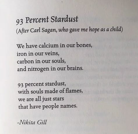 From my first ever post on substack, a reminder that we are all born from the stars and to the stars we will return. This poem is so old… | Instagram 93 Percent Stardust, Open Me When, Yoga Poems, Star Poetry, Here's To New Beginnings, Poems About Stars, Old Poetry, Space Quotes, Old Instagram