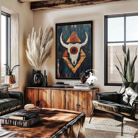 Southwestern Room Decor, Gift For Her, Cowboy Wall Art, Texas Gift, New Mexico Art, Boho Wall Art, Illustration Print, Native Decor, Aztec Western Moody Decor, Texas Inspired Decor, Boho Western House Decor, Southwestern Modern Decor, Western Office Ideas, Southwest Boho Living Room, Western Boho Room, Southwest Modern Decor, Vintage Western Home Decor