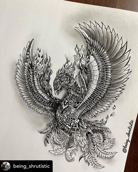 Mandala Sharing Page on Instagram: "Posted @withregram • @being_shrutistic Andddd finalllllyyy it’s ready to fly! 15 hrs of efforts feels all worth after completing this one🥹 Super happy and more of satisfied with how Phoenix turned out to be🤌🏻 Swipe for details! Reference: @pinterestindia #phoenix #fawkesthephoenix #harrypotter #penwork #brustro_official #penart #blackandwhite #harrypotterfan #harrypotterworld #mandalaart #mandala #mandaladrawing #3dart #being_shrutistic" Phoenix Mandala, Doodle Paint, Ankle Bracelets Diy, Mandela Art, Harry Potter World, Super Happy, Mandala Drawing, Pen Art, Harry Potter Fan