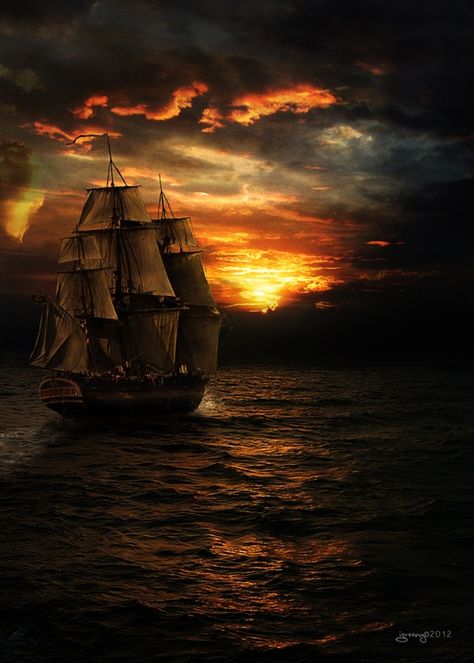 A dark pirate ship painting A Pirates Life For Me, Navi A Vela, A Pirates Life, Pirates Life For Me, Old Sailing Ships, Pirates Life, Pirate Ships, Pirate Art, Sailing Vessel