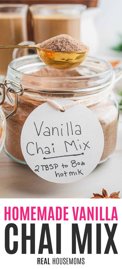 Drink Powder Mixes, Chai Tea Latte Mix Recipe, Powdered Drink Mix Recipes, Chia Tea Latte Recipe, Vanilla Chai Latte, To Smell Like Vanilla, Smell Like Vanilla, Chai Tea Latte Recipe, Homemade Chai Tea