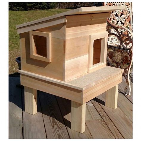 Insulated Cat House, Outside Cat House, Katt Diy, Cat House Plans, Cat Shelters, Outdoor Cat Shelter, Feral Cat Shelter, Feral Cat House, Kat Diy