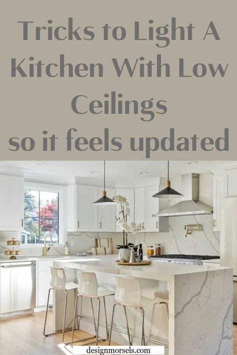 Kitchen Lighting Ideas For Low Ceilings, Light Fixtures For Low Ceilings, Small Kitchen Lighting Ideas, Diy Bunk Beds, Harrington House, Low Ceiling Bedroom, Small Kitchen Lighting, Best Kitchen Lighting, Farmhouse Kitchen Inspiration