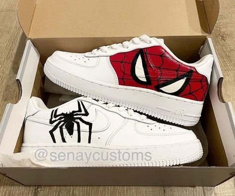 Best Sandals For Men, Shoes For Guys, Casual Sneakers For Men, Marvel Shoes, Spiderman Stuff, Spiderman Gifts, Custom Sneakers Diy, Pretty Sneakers, Diy Sneakers