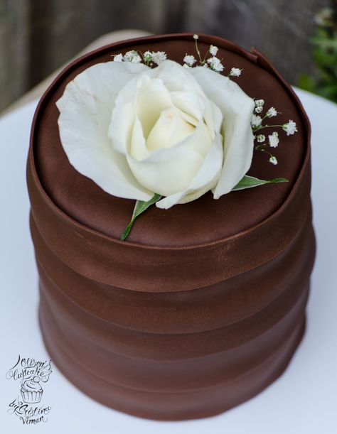 Small Chocolate Wedding Cake, Chocolate Frosted Wedding Cake, Chocolate Anniversary Cake, Chocolate Grooms Cake, Chocolate Texture, Triple Chocolate Cake, 50th Cake, Layered Cake, Chocolate Wedding Cake