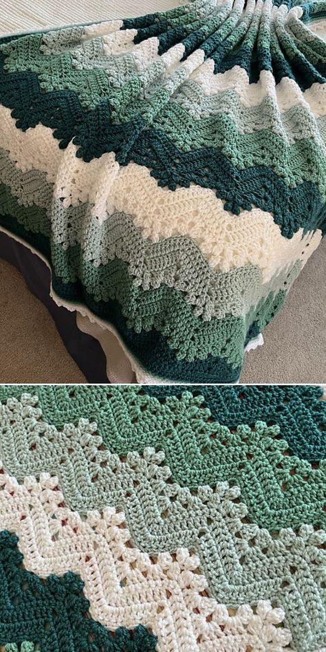 Motifs Afghans, Modern Haken, Crochet Ripple Pattern, Crochet Blanket Tutorial, Crocheted Afghans, Crochet Ripple Blanket, Crochet Throw Pattern, Crochet Blanket Pattern Easy, Crochet Afghan Patterns Free