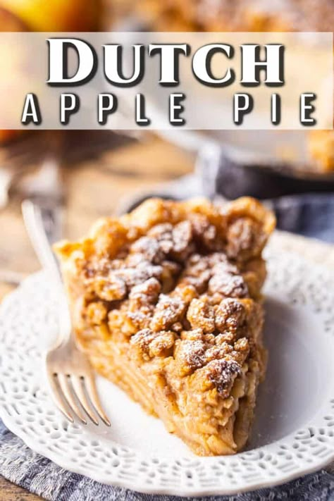 Dutch Apple Pie Recipe: Softly spiced apples cradled in a flaky crust, topped with buttery crumb topping. Crumb Topping Recipe, Seasonal Recipes Fall, Dutch Apple Pie Recipe, Apple Pastry, Dutch Apple Pie, Homemade Pie Crust Recipe, Dutch Apple, Loaded Nachos, Homemade With Love