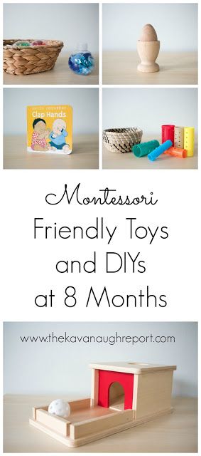 Montessori friendly toys and DIYs for 8-month-olds. These materials are perfect for Montessori babies at home. Montessori Activities Baby, Perlengkapan Bayi Diy, Crafts By Month, Diy Montessori Toys, 8 Month Baby, Month Ideas, Montessori Diy, Baby Montessori, Montessori Baby Toys