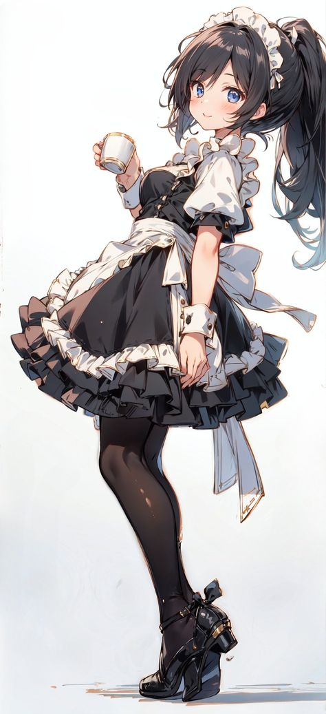 Maid Anime Character Design, Anime Maid Outfit, Maid Outfit Anime, Mc Skins, Anime Maid, Maid Outfit, Loud House, Manga Girl, Outfits Aesthetic