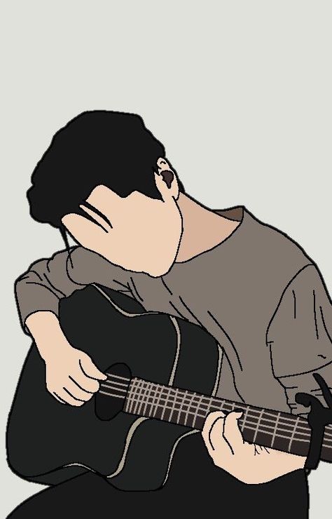 Boy With Guitar Sketch, Islamic Pictures Boy, Guy Illustration, Guitar Cartoon, Animation Character Drawings, Guitar Sketch, Guitar Illustration, Guitar Boy, Guitar Drawing