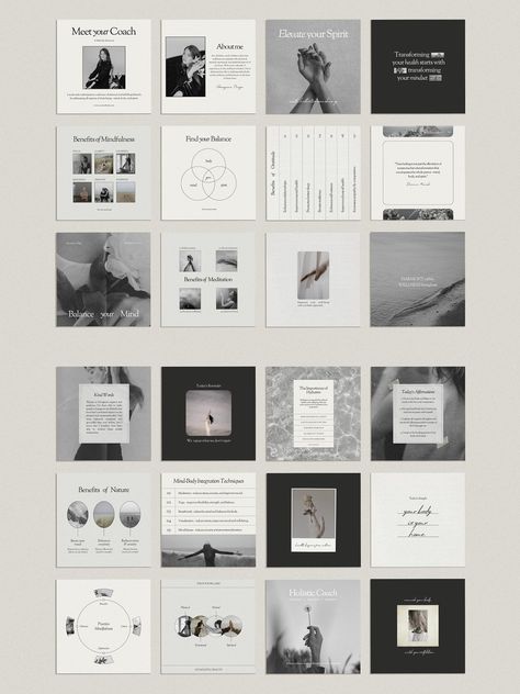 Holistic Coach Template - Canva - The Suppply Co Minimal Instagram Template, Holistic Coach Branding, Minimalist Social Media Post, Instagram Branding Template, Instagram Post Template Design, Holistic Coach, Media Branding Design, Instagram Design Layout, Social Media Branding Design