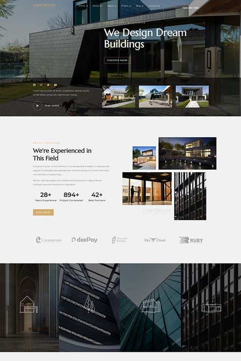 Home Renovation Website Design, Modern Website Design Creative, Web Site Design Creative, Architecture Websites, 블로그 디자인, Real Estate Website Design, Design Sites, Modern Architecture Interior, Modern Website Design