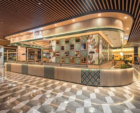 Solaria – Plaza Ambarrukmo – Metaphor Interior Architecture Mall Restaurant Design, Malaysian Interior Design, Parlar Design, Cafe Ceiling Design, Restaurant Ceiling Design, Contemporary Restaurant Design, Thai Restaurant Design, Airport Kiosk, Restaurant Counter Design