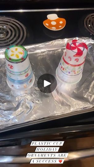 38K views · 10K reactions | Plastic cup ornament craft was a success! Check out a few of the many wonderfully creative cups my students made before winter break! #shrinkydinks #scienceteacher #diy #crafts #plasticcupornament | Miss Sabath | Michael Bublé · Winter Wonderland Melted Plastic Cup Crafts, Plastic Cup Ornaments Melted Ideas, Plastic Cup Decoration Ideas, How To Make Christmas Ornaments Out Of Plastic Cups, Holiday Cup Craft, Melt Plastic Cup Ornament, Diy Plastic Cup Ornaments, Christmas Crafts With Cups, Christmas Break Crafts For Kids