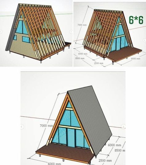 Glamping A Frame, A Frame Shed, Glamping House, Chalet Modern, Shed House Ideas, A Frame Cabin Plans, Triangle House, Hut House, Frame House Plans