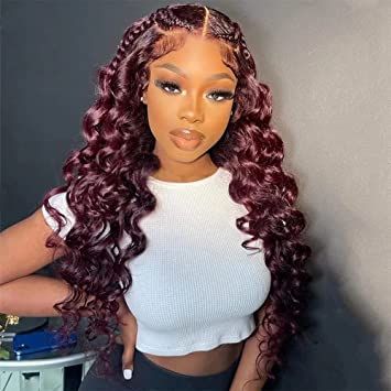 Burgundy Wigs For Black Women Styles, Full Lace Frontal, Loose Deep Wave, Natural Looking Wigs, Hair Closure, Colored Wigs, Hair Quality, Real Human Hair, Loose Waves