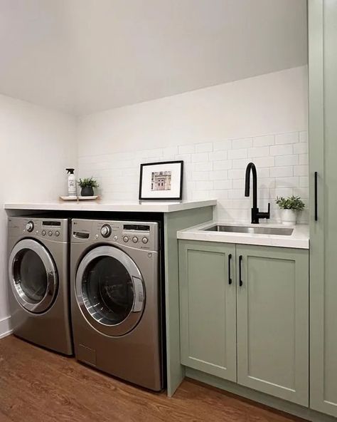 Sherwin Williams Clary Sage Laundry Room Paint Colors Open Floor Plan, Sherwin Williams Clary Sage Cabinets, Sherwin Williams Pallet, Sage Laundry Room, Green Laundry Room Cabinets, Clary Sage Sherwin Williams, Sage Laundry, Sage Sherwin Williams, Sherwin Williams Clary Sage