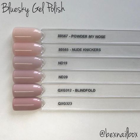 𝙍𝙚𝙗𝙚𝙘𝙘𝙖 on Instagram: “Bluesky Gel Polish Comparison Picture 💕 #blueskybabe #blueskygelpolish #blueskynails #instanails #gelnails #nails #nailswatch” Bluesky Gel Polish Swatches, Gel Polish Swatches, Bluesky Nails, Bluesky Gel Polish, Gel Polish Nail Designs, Nail Colours, Neutral Nails, Minimalist Nails, Gorgeous Nails