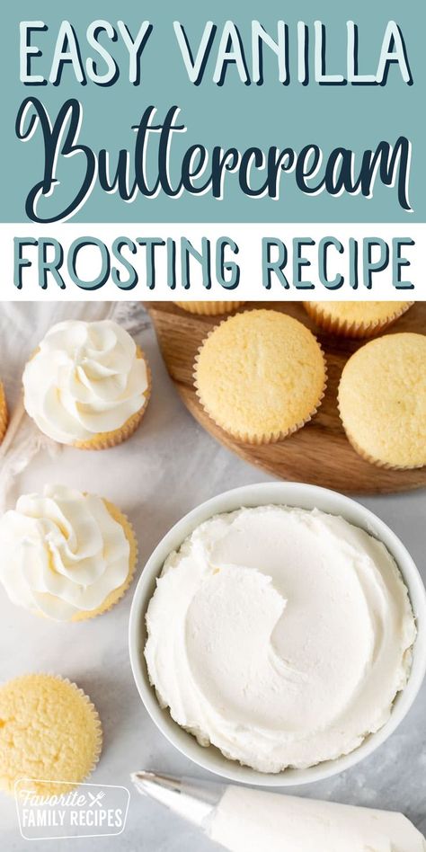 This sweet and simple vanilla buttercream frosting is easy to whip up and pipes beautifully. I love this recipe because it is easy, tastes great, and can be used in so many different ways. This frosting can be used for spreading, as a filler between cake layers, and it is perfect for piping. Buttercream Frosting With Crisco And Butter, Best Light Buttercream Frosting, 5 Minute Buttercream Frosting, Buttercream Frosting Recipe For Cupcakes, Buttercream Icing Recipe For Cupcakes, Easy Buttercream Frosting For Cupcakes, Simple Vanilla Buttercream Frosting, Easy Buttercream Frosting Cake Decorating Icing Recipe, Buttercream Frosting With Heavy Cream