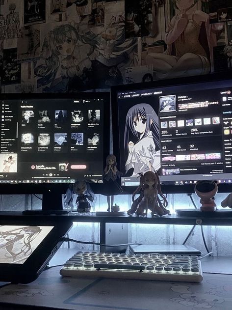 Egirl Desk Setup, Gaming Setup Ideas Black, Futuristic Gaming Setup, Alt Gaming Setup, Y2k Gaming Setup, Goth Pc Setup, Cybercore Desk, Cybercore Wallpaper Pc, Goth Gaming Setup