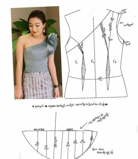 လည်ပင်း Pattern, Easy Dress Sewing Patterns, Corset Sewing Pattern, Corset Pattern, Sewing Clothes Women, Fashion Design Patterns, Sewing Tutorials Clothes, Jacket Pattern Sewing, Gown Pattern