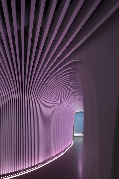 V+ Lounge by the West Lake | LYCS Architecture | Archinect การออกแบบ Ui Ux, Purple Interior, Very Peri, Architecture Images, Architecture Studio, Art Department, Zaha Hadid, West Lake, Purple Rain