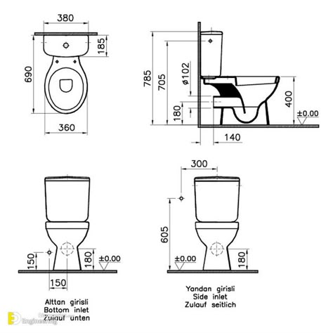 Toilet Dimension Plan, P Trap Plumbing, Wc Dimensions, Plumbing Symbols, Dimensions Bathroom, Bathroom Section, Toilet Dimensions, Toilet Design Modern, Shower Dimensions