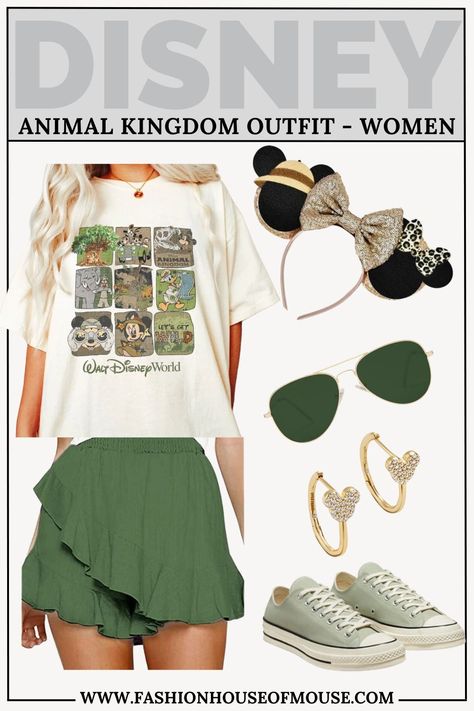 [SponsoredPost] Wondering What To Wear To Disney During Your Next Vacation? Here Are Six Cute And Comfortable Animal Kingdom Inspired Disney Outfits You'll Love! #disneyvacationoutfitswomen Disney Inspired Outfits Plus Size, Disney World Aesthetic Outfits Family, Disney Outfits Women Magic Kingdom, Disney Group Outfits Friends, Disney Animal Kingdom Family Outfits, Up Outfit Disney, Disney World Family Outfits Ideas, Animal Kingdom Inspired Outfits, Up Inspired Outfits Disney