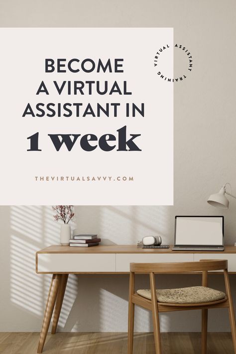 Become a Virtual Assistant in ONE WEEK | The Virtual Savvy How To Become Virtual Assistant, Start A Virtual Assistant Business, Healthcare Virtual Assistant, How To Become A Virtual Assistant, Virtual Assistant Aesthetic, Virtual Savvy, Managing Social Media, Become A Virtual Assistant, Virtual Assistant Tools