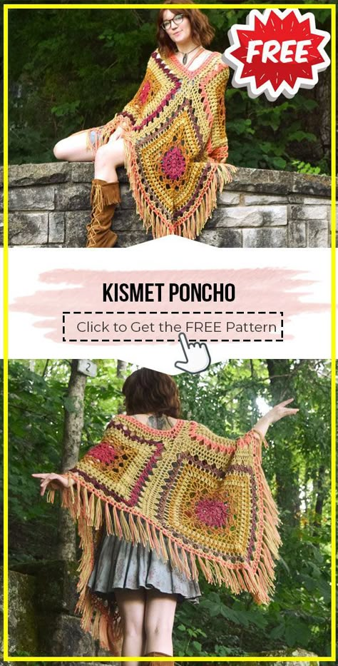 Blanket Poncho Crochet Pattern, Poncho Shawl Pattern, Crochet Granny Poncho Free Pattern, Granny Square Poncho Pattern Free, Crochet Graph Patterns Free, Crochet Patterns Poncho, Crochet Boho Poncho, Free Crochet Poncho Patterns, Crochet Poncho Patterns Easy