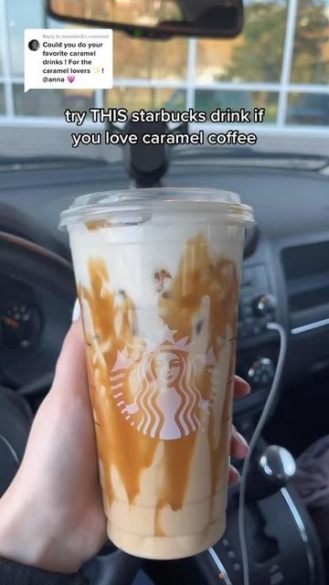 Caramel Drinks From Starbucks, Starbucks Caramel Drinks, Caramel Drinks, Coffee Video, Starbucks Caramel, Starbucks Barista, Coffee Hacks, Starbucks Secret Menu, Caramel Coffee