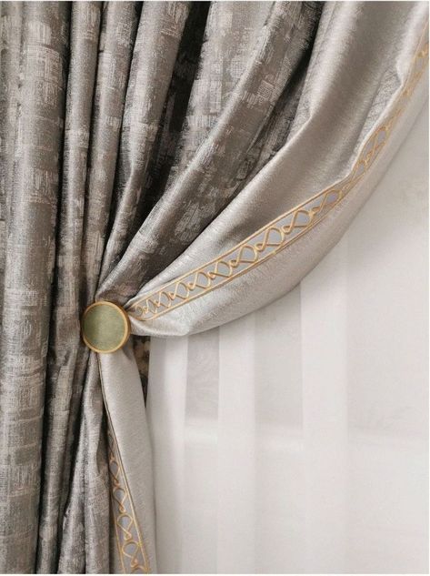 Classical Curtains, Beige Curtains Living Room, Curtain Detail, Luxury Curtains Living Room, Curtain Designs For Bedroom, Curtains Living Room Modern, Curtain Blinds, Classic Curtains, Unique Curtains