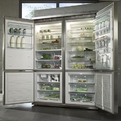 Miele Refrigerator, 4 Door Fridge, 4 Door Refrigerator, Large Refrigerator, Dream Kitchens, French Door Refrigerator, Kitchen Pantry, Kitchen Style, Kitchen Designs